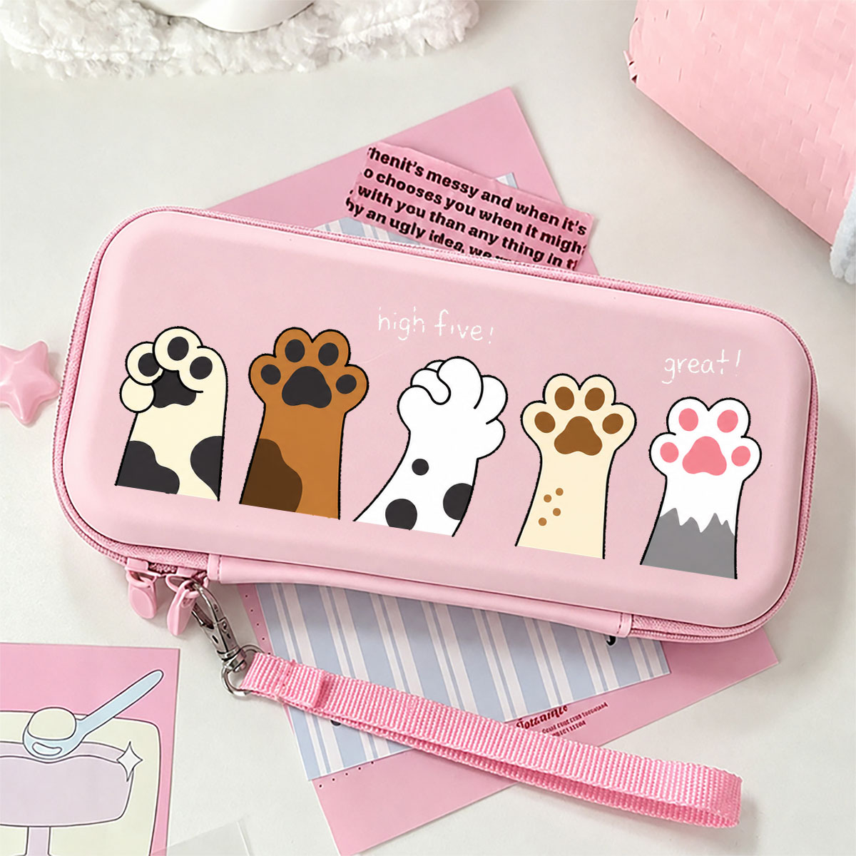 Gaming Accessories Bag - Bolsa de Armazenamento Rígida Cor Macaron