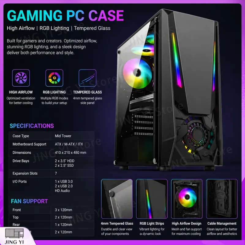 Gabinete ATX para PC Gamer com - Gaming Hardware And Accessories avaliação e preço
