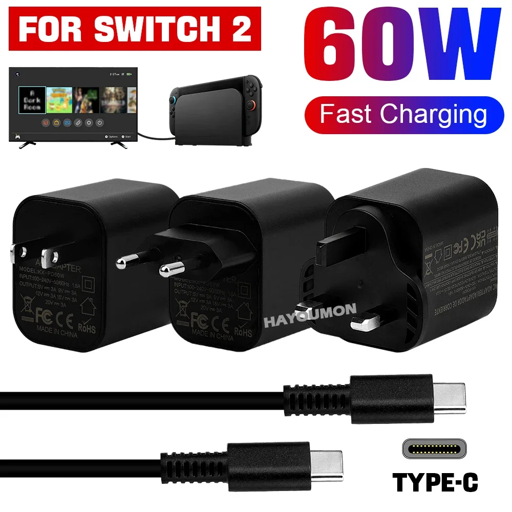 Adaptador AC Tipo-C de 60W par - Gaming Accessories Uk avaliação e preço