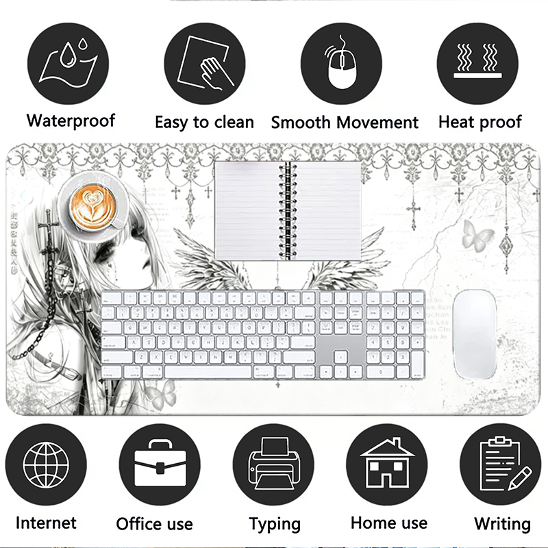 Mousepad de Couro Preto e Bran - Gaming Accessories For Desk avaliação e preço
