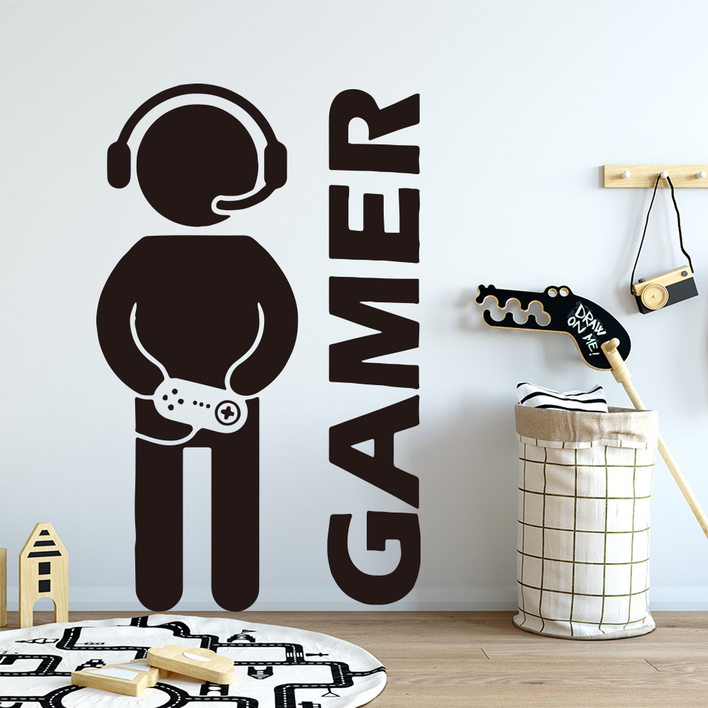 1pc gamer arte da parede decal - Gaming Accessories Wall avaliação e preço